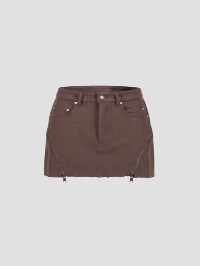 Rick Owens Chic 100% Wool Mini Skirt In Grape