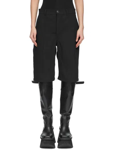 Rick Owens Chic Knee-length Wool Shorts For Women In Nero