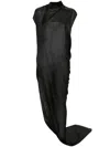Rick Owens Chiffon Silk Maxi Dress In Black