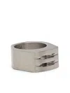Rick Owens Chunky Beveled Ring In Silver