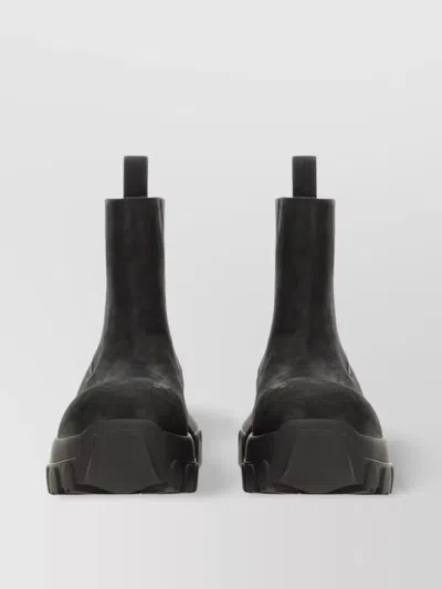 Rick Owens Chunky Sole Ankle Length Leather Boots