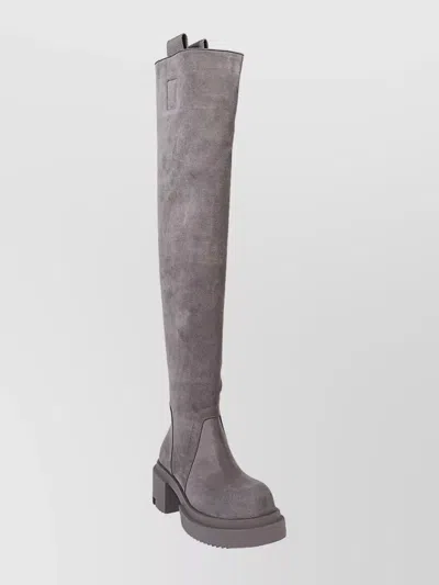 RICK OWENS CHUNKY SOLE OVER-THE-KNEE ANKLE BOOTS