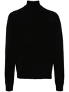 Rick Owens Classic Black Cashmere Turtleneck Sweater In Black