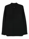 Rick Owens Classic Collar Black Shirt With Dual Front Pockets In Black