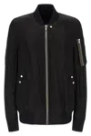 Rick Owens Black Solid Bomber Jacket In Black