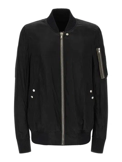 Rick Owens Classic Flight Bomber Jacket In Black