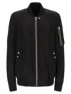 Rick Owens Black Solid Bomber Jacket In Black