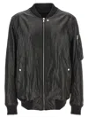 Rick Owens Flight Jacket With Ribbed Collar And Pockets In Black