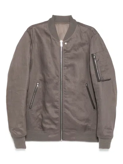Rick Owens Classic Flight Jacket In Gray