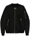 Rick Owens Black Zip-pocket Bomber Jacket In Black