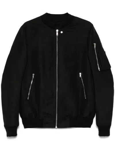 Rick Owens Black Zip-pocket Bomber Jacket In Schwarz