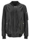 Rick Owens Flight Jacket With Ribbed Collar And Pockets In Black