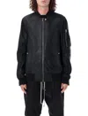Rick Owens Black Hollywood Classic Flight Leather Jacket