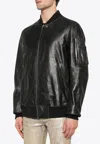 Rick Owens Classic Flight Leather Bomber Jacket In Black