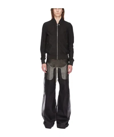 Rick Owens Classic Flight Leather Bomber Jacket In Black