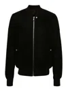 Rick Owens Crepe Wool Bomber Jacket In Black
