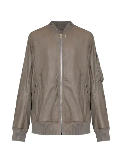 Rick Owens Classic Flight Leather Jacket In Brown