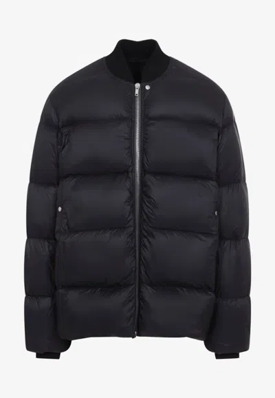 Rick Owens Classic Flight Jacket With Feather-down Padding In Black
