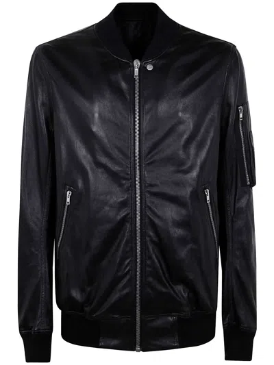 Rick Owens Black Porterville Classic Flight Leather Jacket In 09 Black