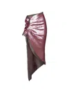 Rick Owens Long Skirt In Silk Chiffon With Sequins Skirts Rose In Burgundy