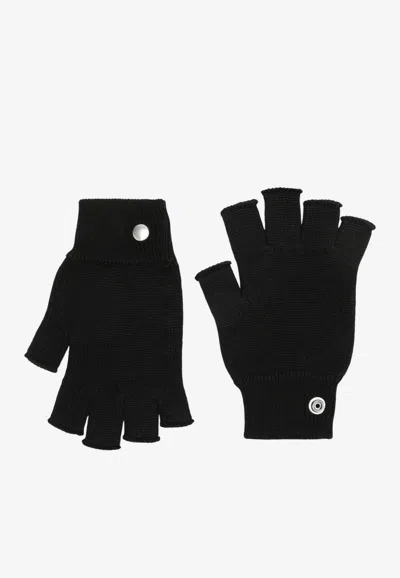 Rick Owens Classic Wool Gloves In Black