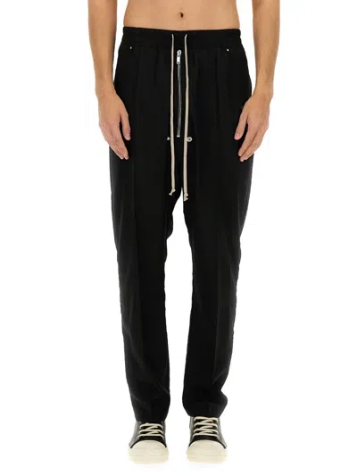 Rick Owens Classic Wool Pants For Men In Black