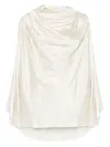 Rick Owens Womens Claudette Pleated Woven Blouse Dinge In Neutrals
