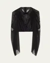 Rick Owens Womens Claudette Bell-sleeves Silk Top Black In Black