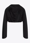 Rick Owens Draped Tech Fabric Top With Button Detail In Black