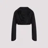 Rick Owens Draped Tech Fabric Top With Button Detail In Black