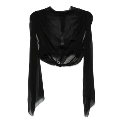 Rick Owens Claudette Top Silk Chiffon In Black