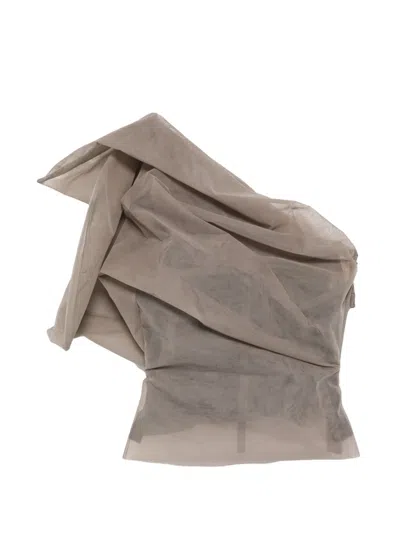 Rick Owens Claudia Draped Top In Brown