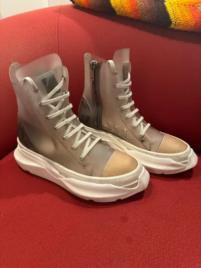 Pre-owned Rick Owens Clear Abstract Ramone Shoes In Beige