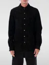 Rick Owens Black Suede Outershirt With Classic Collar In Black