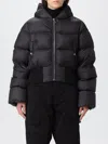 Rick Owens Black Down Jacket With Crop Design And Fixed Hood In Tech Fabric Woman In Black