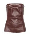 Rick Owens Brown Porterville Bustier Denim Camisole In Red