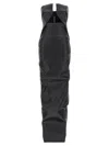 Rick Owens Coated Denim Gown With Front Cut-out In Black