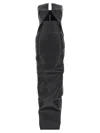 Rick Owens Coated Denim Gown With Front Cut-out In Black