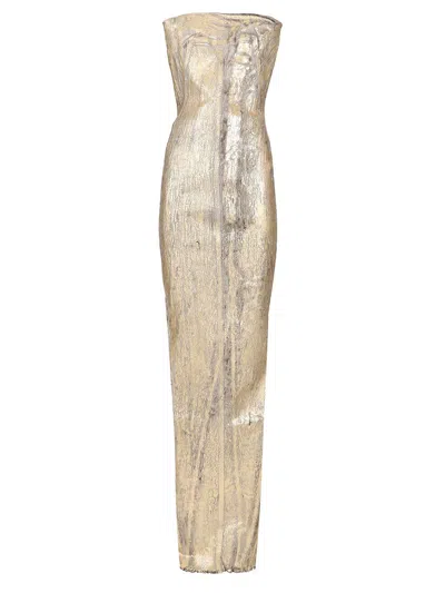 Rick Owens Coated Denim Long Dress