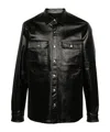 Rick Owens Black Porterville Outershirt Leather Jacket In Black