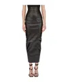 Rick Owens Black Porterville Dirt Pillar Denim Maxi Skirt In Black