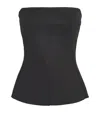 Rick Owens Strapless Black Top With Fitted Bodice And Flared Hem In Black