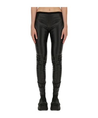 RICK OWENS COATED-FINISH LEGGINGS