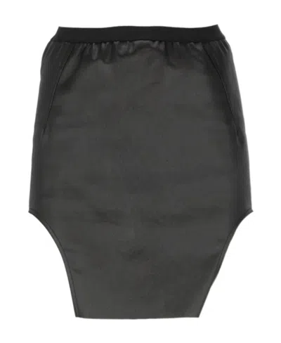 Rick Owens Coated Mini Skirt In Black