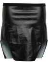 Rick Owens Coated Mini Skirt In Schwarz