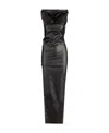 Rick Owens Coated One-shoulder Maxi Dress In Black
