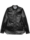 Rick Owens Black Porterville Outershirt Leather Jacket In Black