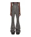 Rick Owens Coated Pressed-crease Flared Trousers In Black