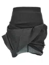 Rick Owens Coated Stretch Cotton Mini Skirt In Black