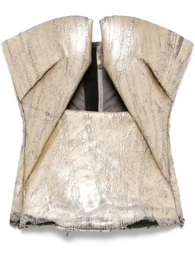 Rick Owens Oberteil Mit Krappendetail In Gold
